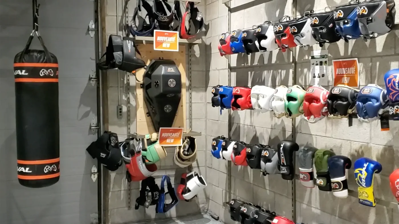 Shop avec équipement pour la boxe